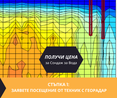 Откриване на вода с георадари за сондаж за вода в имот за Ковачевци .
